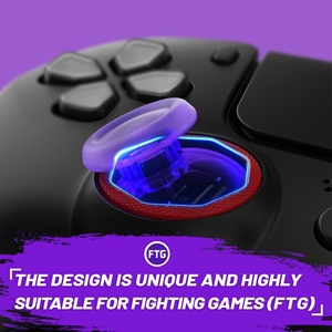 Anillos decorativos octogonales con diseño de barras rojas Carmine Redesigned para EXtremeRate PS5 Luna Redesigned y para PS4 Ghost Redesigned Shell - Product Image 6