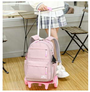 Factory Customized logo Mochilas Escolares Children Kids Rolling <b>Backpack</b> School Bag Wheels Trolley Bag for Girls - Product Image 3