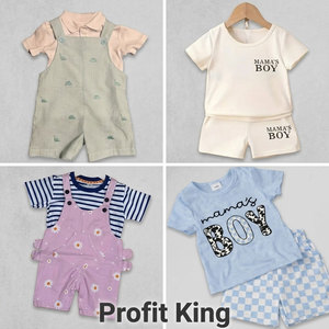 Lots de vêtements pour enfants en stock mixte, expédition en 48h, ensembles décontractés pour garçons avec bretelles, shorts décontractés, liquidation - Product Image 4
