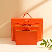 Boîte cadeau magnétique orange pliable en stock, boîte rigide pliable monobloc, boîte à couvercle rabattable de qualité supérieure pour les cadeaux d'anniversaire et d'affaires
