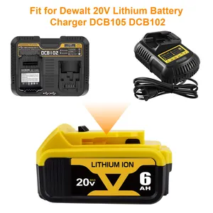 18v 20v dewalt lityum iyon batarya paketi 3ah 4ah 5ah 6ah için akülü matkap açılan kiti DCB200 DCB201 DCB202 DCB203 DCB204