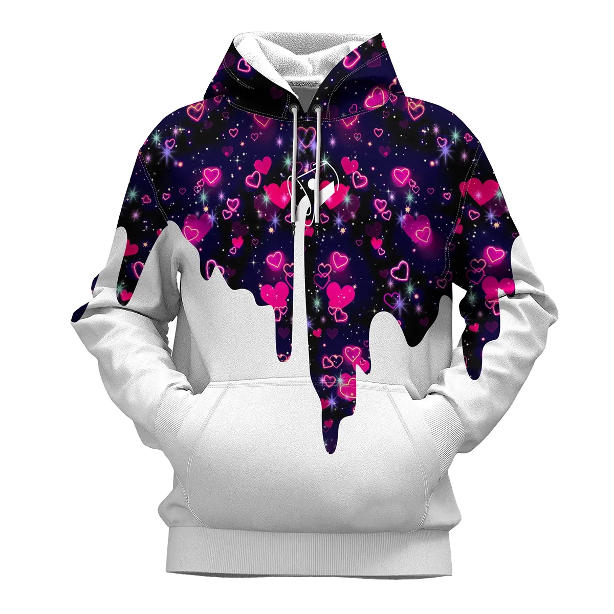 Hochwertige Männer und Frauen Paare Europa und die Vereinigten Staaten 3d Druck Hoodie Runde Sublimation Pullover HD-3DP02