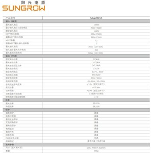 Inversor Solar Trifásico Sungrow SG225HX 1500V 225kW 640-920V 50Hz/60Hz - Product Image 1