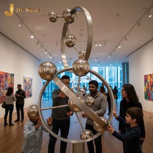 EX602 Stainless Steel Sculpture Art <b>Decorative</b> Sculpture for Hotel Lobby Public <b>Space</b> Modern Interior Architecture Custom Design - Product Image 6