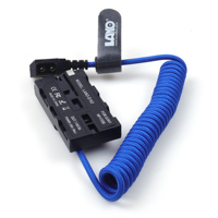 Câble de batterie factice D-TAP enroulé en nylon bleu pour F550 avec conducteur en cuivre pur, garantie 12 mois pour l'alimentation de l'appareil photo