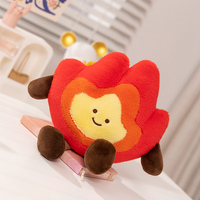Adorable Peluche Flamme avec Visage Souriant, Rembourrage en Polyester Doux, Forme Rebondissante, Décoration de Bureau Amusante et Mignonne, Anti-Stress, Cadeau Idéal