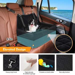 Asiento de Coche para Perros de Fábrica para Perros Grandes y Medianos, Asiento de Coche Lavable para Mascotas de Menos de 25 kg o 2 Perros Pequeños, Asiento Elevador para Perros, Cama de Viaje - Product Image 4