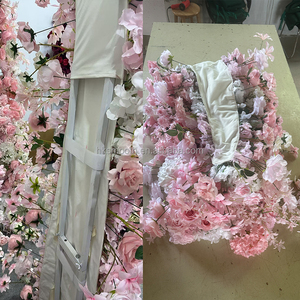 SMOOTH Customize Design Wedding Events Party Decoration Fabric Backing <b>Pink</b> Horn Flower Arch - Product Image 2