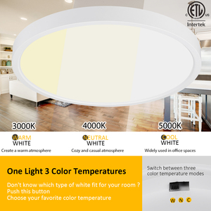 Plafoniera LED da 12 Pollici Certificata ETL, 3000K-5000K Selezionabile, Montaggio a Superficie, Dimmerabile Triac, 3000lm - Product Image 4