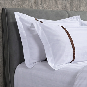 カスタムオーダー 五つ星 ホテル仕様 ホワイト ストライプ 掛け布団カバーセット 綿100% モダン スタイル ご家庭用・病院用 - Product Image 6