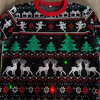 Pulls de Noël à la mode personnalisés Pull en coton tricoté Pull moche Pull de Noël tricoté avec lumière LED