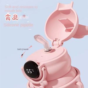 Bouteille isotherme en acier inoxydable 316 de qualité alimentaire pour enfants, avec affichage intelligent de la température, motif lapin et sangle de transport - Product Image 5