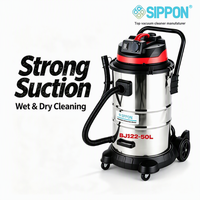 Aspirateur industriel humide et sec de type réservoir de 50 L avec filtre à air ultra fin, accessoires complets, compatible OEM pour usage commercial