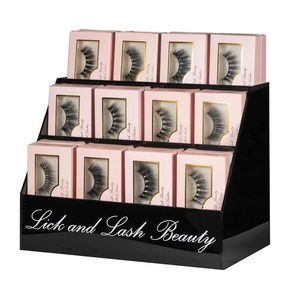 Hot Sale Wholesale Custom Eyelash Cardboard Counter Display Black Promotion PDQ Cardboard Cosmetics Display <b>Box</b> with Logo - Product Image 4