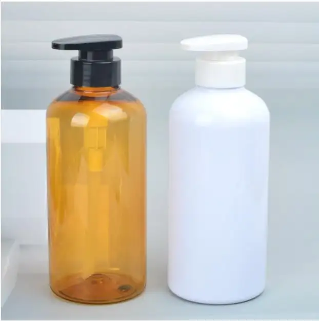 300ml 400ml 500ml plastic lotion shampoo bottles with PET black pump