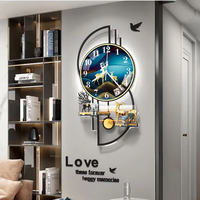 Horloge murale moderne personnalisée pour salon, 70x37 cm, avec lumière LED nocturne, décoration de maison, livraison rapide DDP WEEE