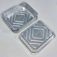 Barquette en aluminium profonde demi-taille 9*13 pouces avec couvercle en papier, 3200 ml, 7 lb, pour traiteur, emballage alimentaire + couvercle