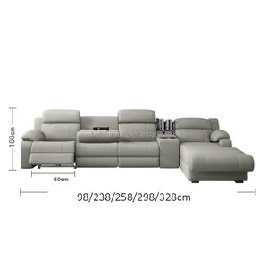 كرسي كهربائي فاخر من الجلد الإيطالي مخصص للمسرح المنزلي أريكة سينما ليد مبرد صندوق أصلي قابل للتمديد - Product Image 6