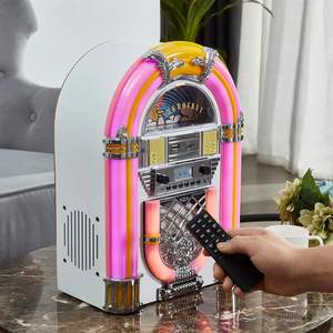 Arkrocket Athena Mini Jukebox Radio portable avec éclairage LED rétro pour haut-parleur Bluetooth Lecteur CD Radio USB Lecteur de carte SD - Product Image 2