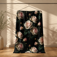 Tissu Popeline Premium en Mélange de Coton 100% Tissé Élastique Léger à Motifs Floraux 135 GSM Imprimé par Sérigraphie Rotative Réactive Traditionnelle