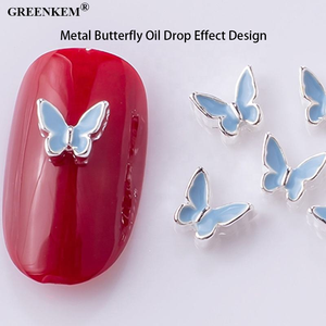 10 PCS Sac 3D Métal Papillon Effet Goutte D'huile Designer Strass En Gros Fournitures pour Strass Nail Décoration - Product Image 5