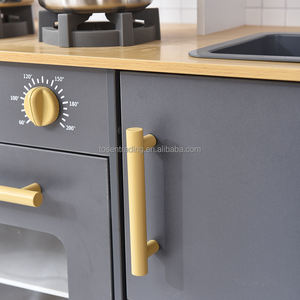 Gray Pretend Cooking <b>Set</b> for Toddlers Wooden Indoor Kids Play Kitchen with <b>Microwave</b>, Oven, Stove & Sink - Product Image 4