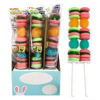Wholesale Halal Fruit Flavoured Gummy Candy Lollipops Custom Colorful Sour BBQ Hamburger Soft Jelly Candy