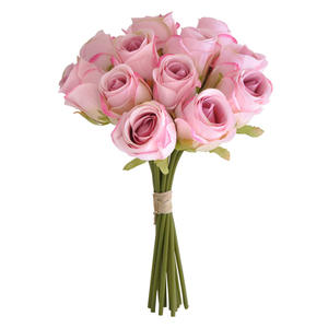 Nuevas ideas de productos, <span class=keywords><strong>enredaderas</strong></span> de alta calidad, decoración de <span class=keywords><strong>flores</strong></span> artificiales, ramo de brotes de rosas artificiales de 12 cabezas - Product Image 5