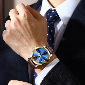 Reloj Deportivo de Lujo para Hombre Poedagar 810, Relojes de Cuarzo Luminosos a Prueba de Agua, Relojes Casuales de Cuero para Hombre - Product Image 3