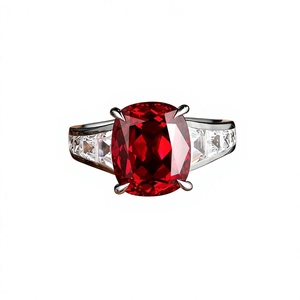 Bague en argent avec diamant taille coussin et pierres latérales en diamant, bijoux de fiançailles de luxe pour femmes, certifiée IGI - Product Image 1