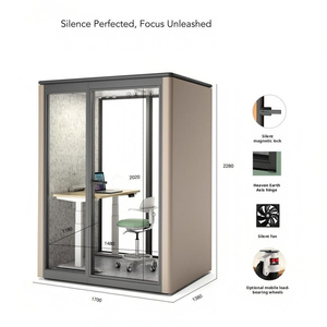 Cabine téléphonique insonorisée modulaire en aluminium moderne, bureau, bâtiment, usage domestique, pièce calme, appels Zoom, concentration sur le travail, appartement, <span class=keywords><strong>studio</strong></span> - Product Image 2