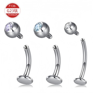F136 <b>Titanium</b> Navel <b>Ring</b> Ball Stud Unisex Body Jewelry For Men And Women - Product Image 1