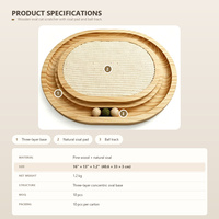 Griffoir en bois tressé pour chat, anti-rayures, sans peluches, écologique, durable, pour l'auto-entretenissement des grands chats, fabriqué en Chine