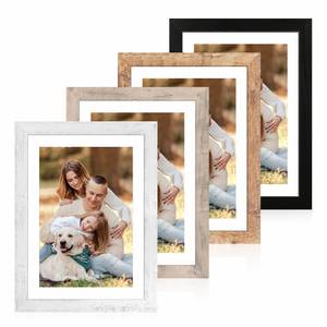 Wood Photo <b>Frame</b> 4x6 16x20 11x14 5x7 18x24 24x36 Customized Logo Modern Hanging Rectangle 2-Color UV Printing Handmade - Product Image 1