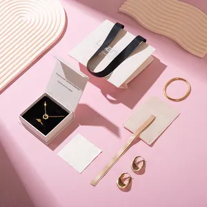 Kotak kemasan anting-anting CardboardRing desain kustom OEM diskon besar-besaran kotak perhiasan laci kertas dengan Logo