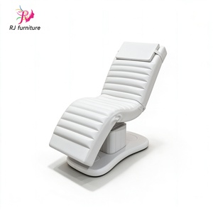 Cama de Masaje Eléctrica de 3 Motores con Cuero PU Blanco, Moderna y Lujosa, en Forma de S, de PVC, Multifuncional para Salón de Belleza - Product Image 5
