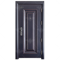 Porte d'entrée principale en acier, modèles de portes doubles, design moderne et simple, portes en acier de sécurité, extérieur résidentiel