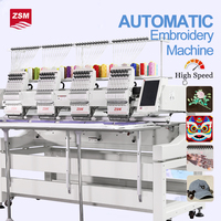 Machine à broder informatisée en vente directe d'usine, machine à broder à 4 têtes, machine à broder plate à 12 ou 15 aiguilles