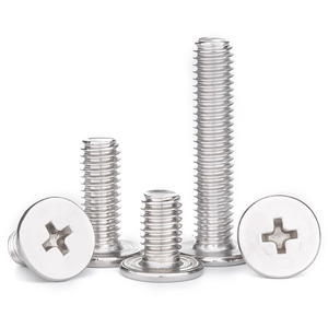 Siêu thấp đầu Phillips máy tính xách tay vít M1.<span class=keywords><strong>6</strong></span> M2 M2.5 M3 M4 M5 M6 304 thép không gỉ mỏng phẳng Wafer din933 tiêu chuẩn đồng bằng số liệu - Product Image 1