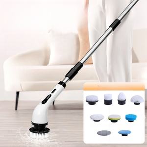 جهاز تنظيف دوار كهربائي دون أسلاك مع 7 رؤوس قابلة للتبديل فرشاة تنظيف كهربائية مع مقبض تمديد - Product Image 5