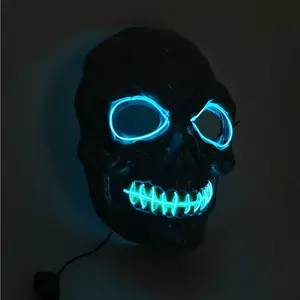Máscara de zombi brillante con LED Scary Devil Halloween <span class=keywords><strong>Killer</strong></span> Cosplay para casa embrujada PVC plástico para fiesta y Carnaval - Product Image 4