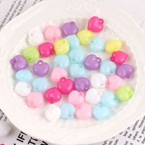 Cuentas acrílicas en forma de corazón de colores aleatorios para la fabricación de joyas, accesorios de bricolaje 35399 - Product Image 2