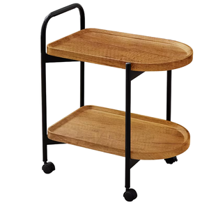 Mesa de esquina de sala de estar nórdica, mesa de centro pequeña con ruedas, sofá de color nogal móvil, estante de almacenamiento, mesa auxiliar - Product Image 1