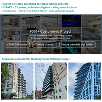 Projet de garde-corps en verre américain, terrasse, balcon, main courante, verre feuilleté 6+6 8+8, balustrade en verre, canal en U en aluminium, garde-corps de pont de centre commercial