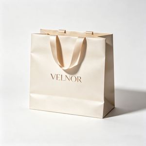 ถุงกระดาษพิมพ์โลโก้ตามสั่ง ถุงช้อปปิ้งรักษ์โลก รีไซเคิลได้ เหมาะสำหรับร้านค้าปลีกและธุรกิจขนาดเล็ก - Product Image 2