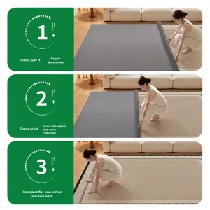 Модный дизайнерский роскошный моющийся уличный ковер черно-белый, тканый, двухслойный, съемный, для гостиной - Product Image 4