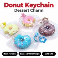 Porte-clés Donut Squishy Fait Main, Dessin Animé Mignon en TPR, Breloque Anti-Stress Esthétique, Pendentif pour Clés