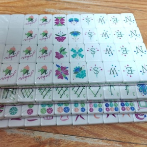 Miss Mahjong Tiles Mat Masters <span class=keywords><strong>Golf</strong></span> American Mahjong Tiles Oh My American Set Racks and Pushers White Lotus Luxury Mahjong Tile - Product Image 4