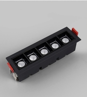 Luz LED Empotrada Moderna de 10W, Cuadrada, de Aleación de Aluminio, con Rejilla, Foco de Techo, Downlight Lineal, Ángulo de Haz de 24°, para Hotel, 6W