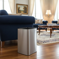 Poubelle d'intérieur moderne personnalisée de luxe pour bureau poubelle commerciale en métal pour hôtel poubelle de cuisine en acier inoxydable à toit ouvert